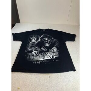 DGA In The Mix Graphic Tee Mens XL Black Skeleton DJ Streetwear T-Shirt Art